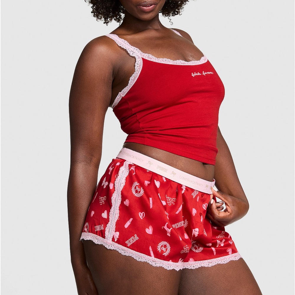 LoveShackFancy X PINK Tank Top & Pajama Short Set